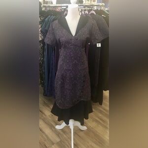 Damask Print Retro Pencil Dress Purple New
